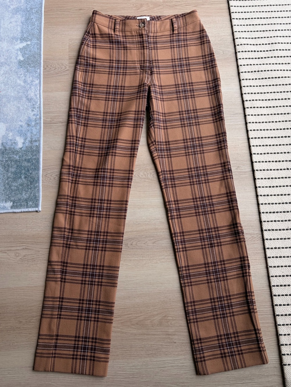Aritzia Wilfred Brown Plaid Pants - Size 2